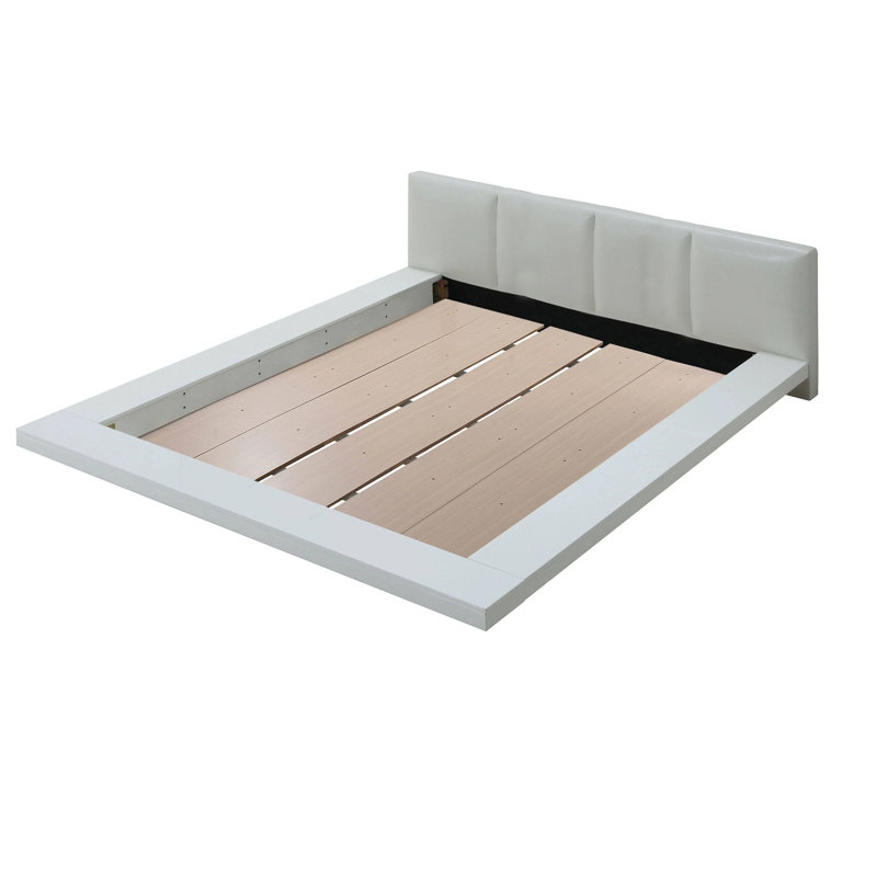 Orren Ellis Emaje Solid Wood and Upholstered Platform Bed & Reviews